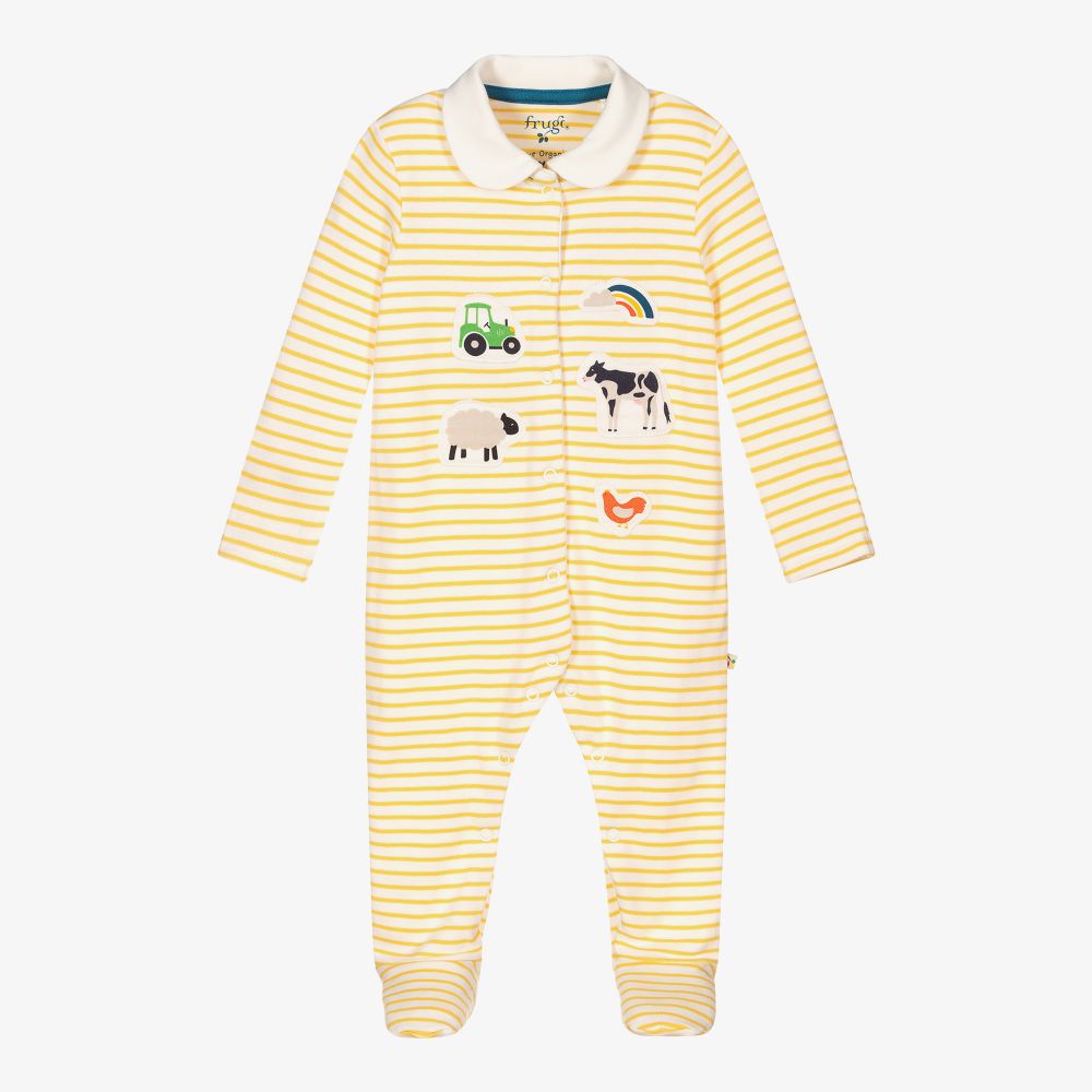 Frugi - Grenouillère jaune en coton biologique | Childrensalon