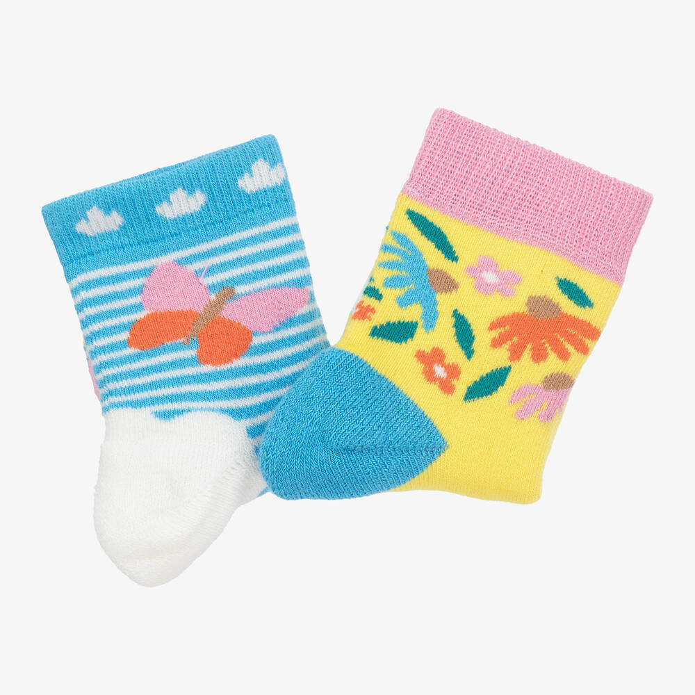 Frugi-جوارب مزيج قطن عضوي محبوك لون أصفر (عدد 2) | Childrensalon Outlet