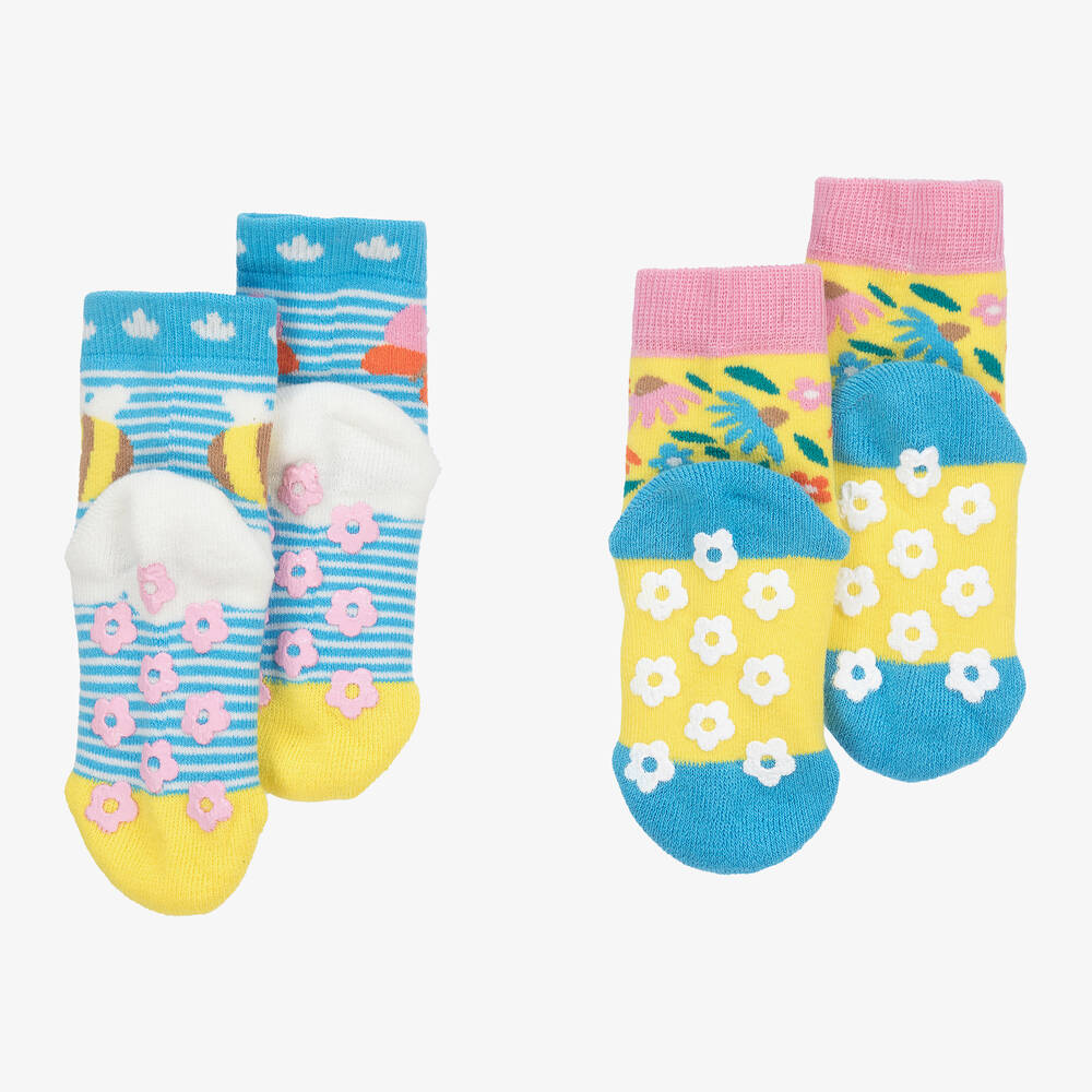 Frugi-جوارب مزيج قطن عضوي محبوك لون أصفر (عدد 2) | Childrensalon Outlet