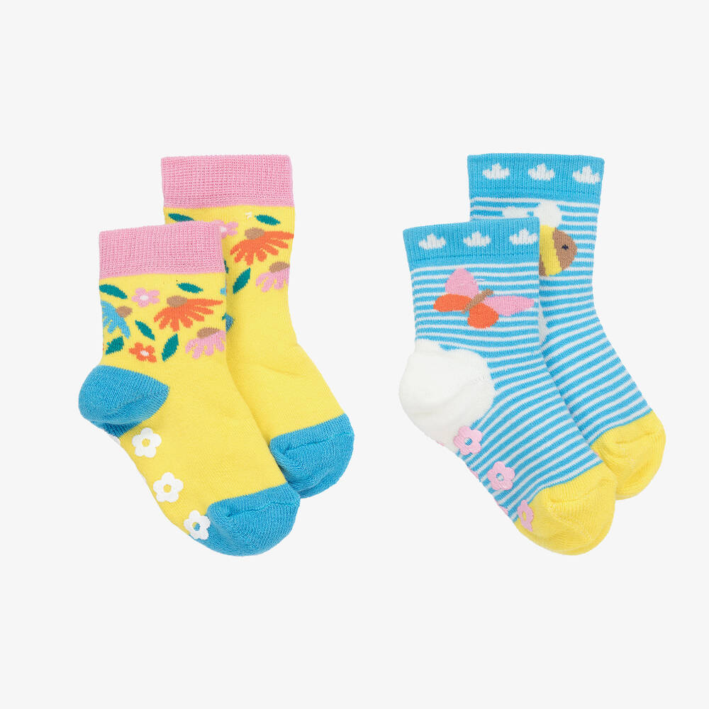 Frugi-جوارب مزيج قطن عضوي محبوك لون أصفر (عدد 2) | Childrensalon Outlet