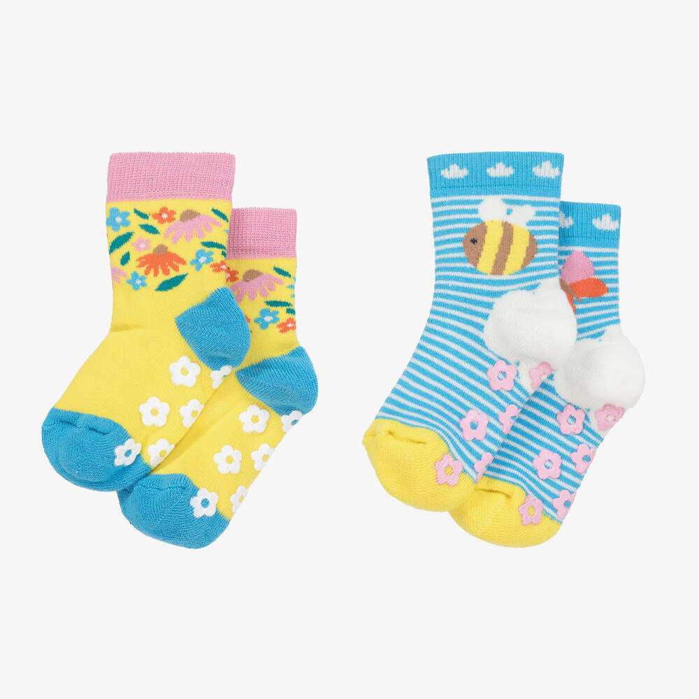 Frugi-جوارب مزيج قطن عضوي محبوك لون أصفر (عدد 2) | Childrensalon Outlet