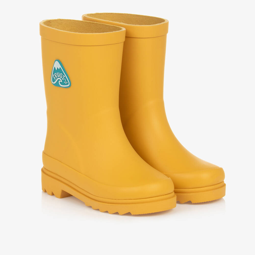 Frugi - Yellow Rubber Rain Boots | Childrensalon