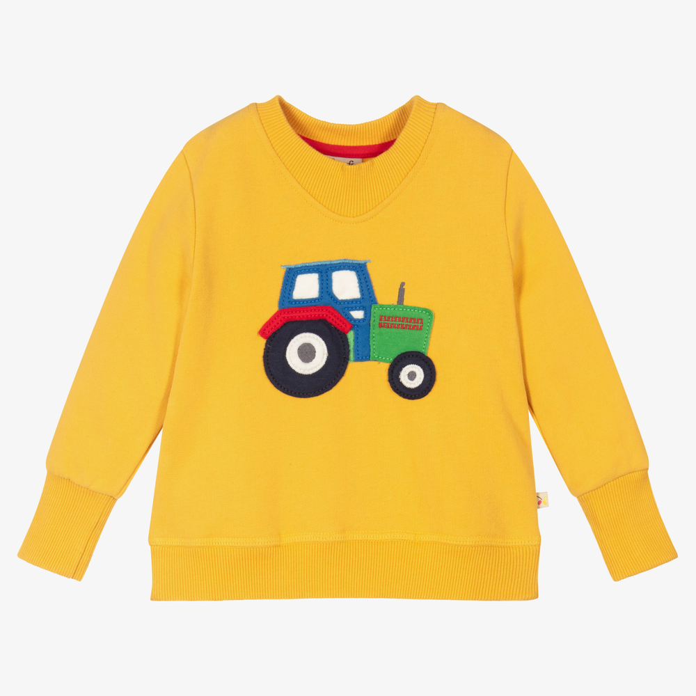 Frugi - Yellow Tractor Sweatshirt | Childrensalon