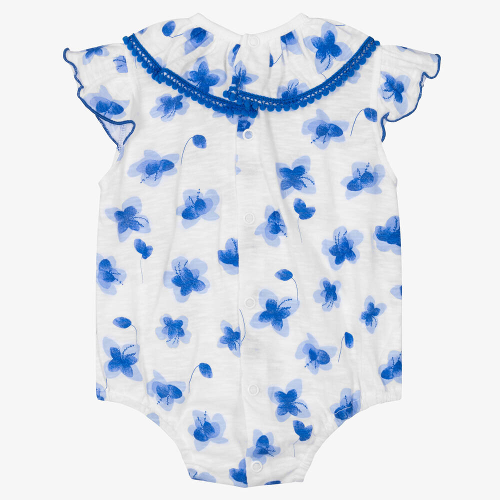 FS Baby-Baby Blue Floral Organic Cotton Shortie | Childrensalon Outlet