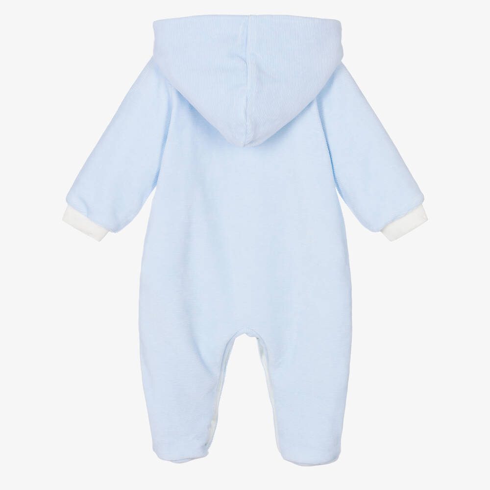 FS Baby-Baby Boys Blue Cotton Pramsuit | Childrensalon Outlet