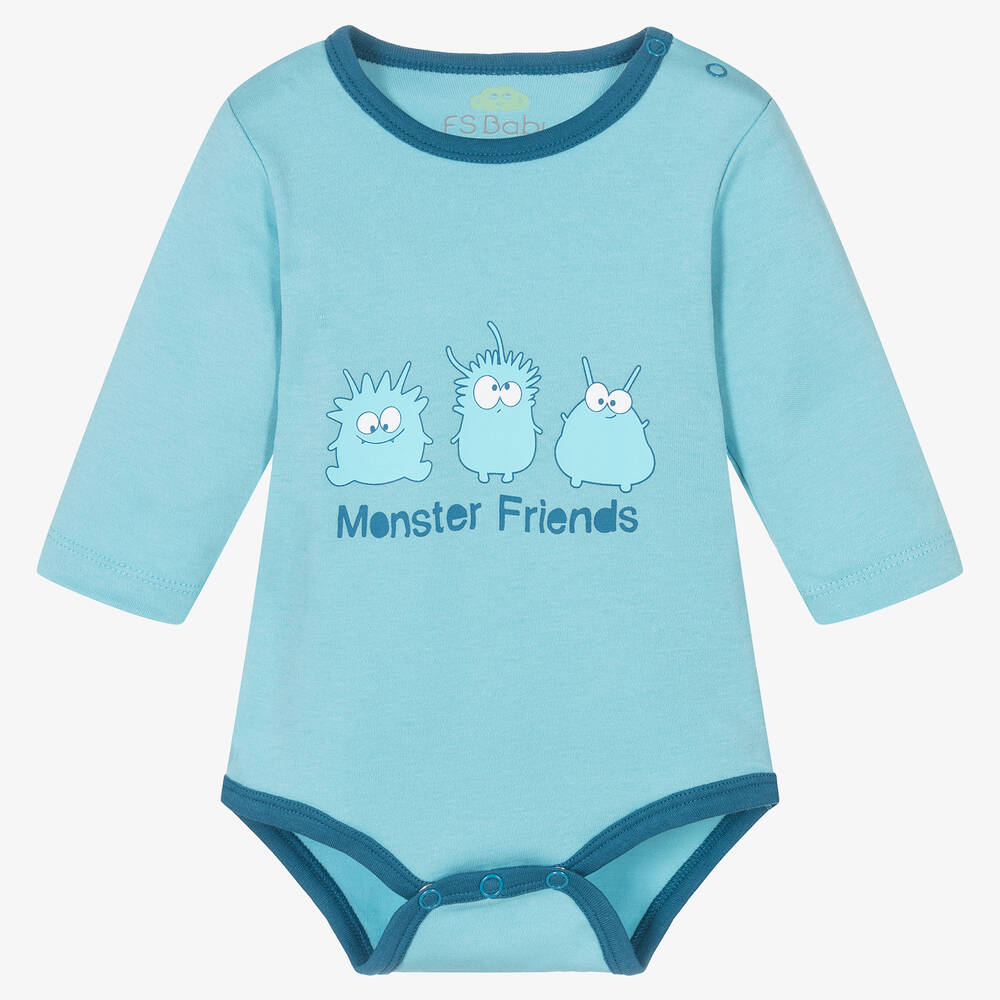 FS Baby-Baby Boys Blue Organic Cotton Bodyvest | Childrensalon Outlet