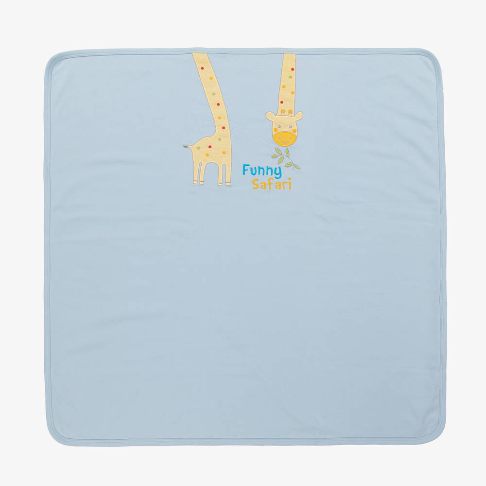 FS Baby - Baby Boys Blue Safari Animal Blanket (80cm) | Childrensalon