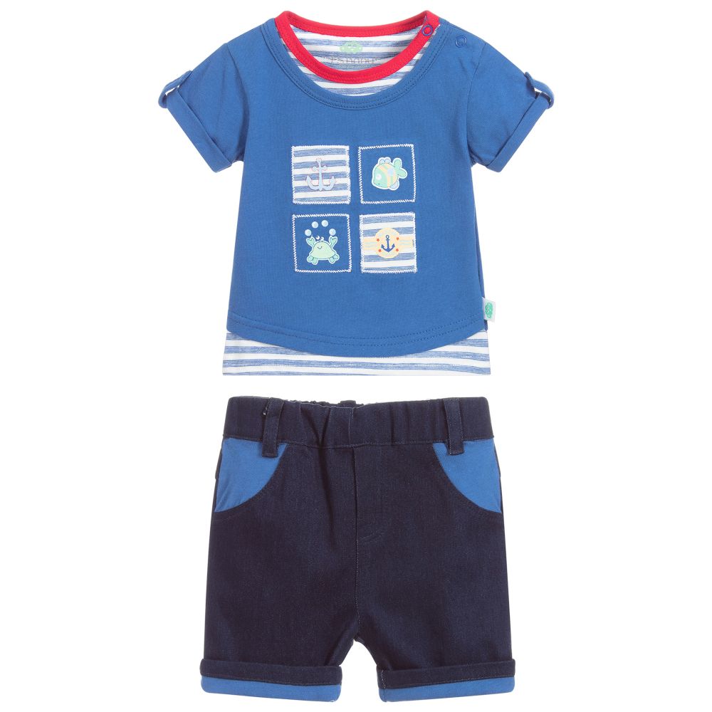 FS Baby Baby Boys Blue Shorts Set Childrensalon Outlet