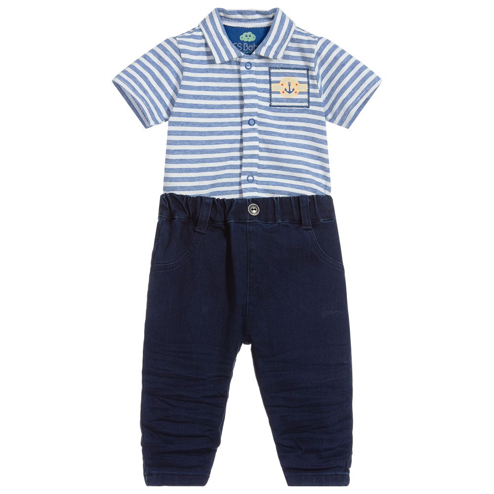 FS Baby - Baby Boys Blue Trouser Set | Childrensalon