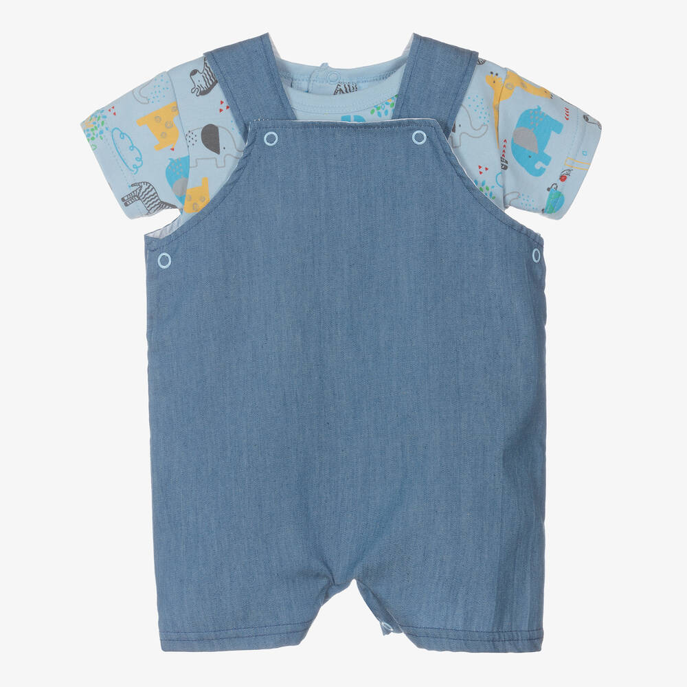 FS Baby - Baby Boys Cotton Dungaree Set | Childrensalon