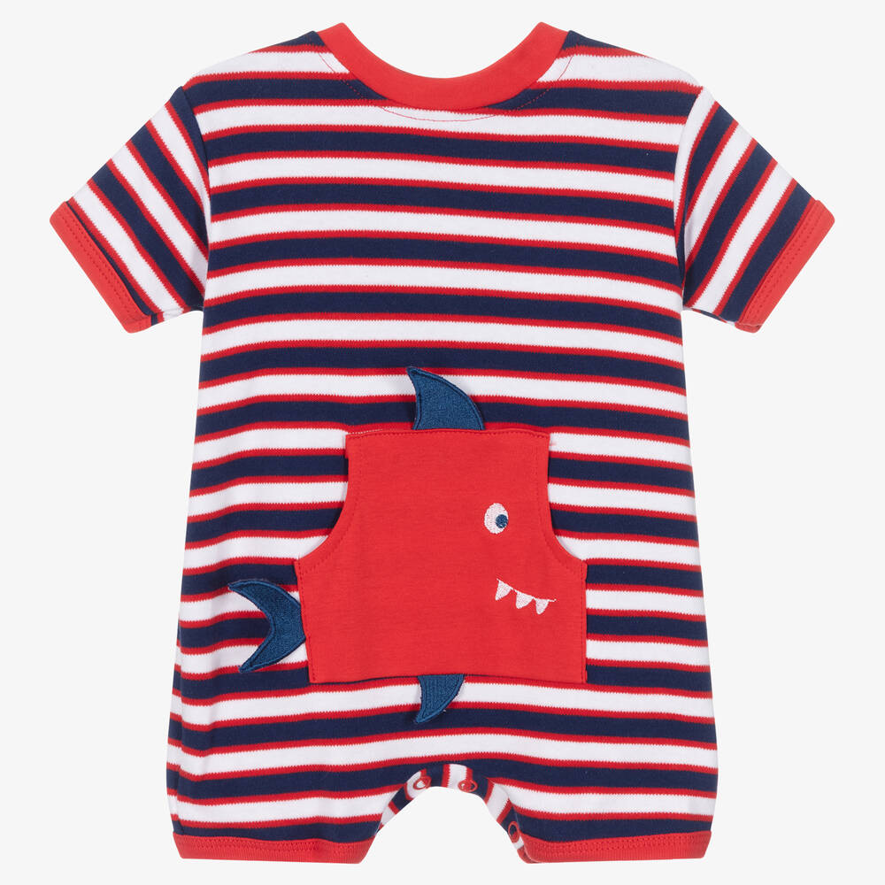 FS Baby - Baby Boys Red Striped Cotton Shortie | Childrensalon
