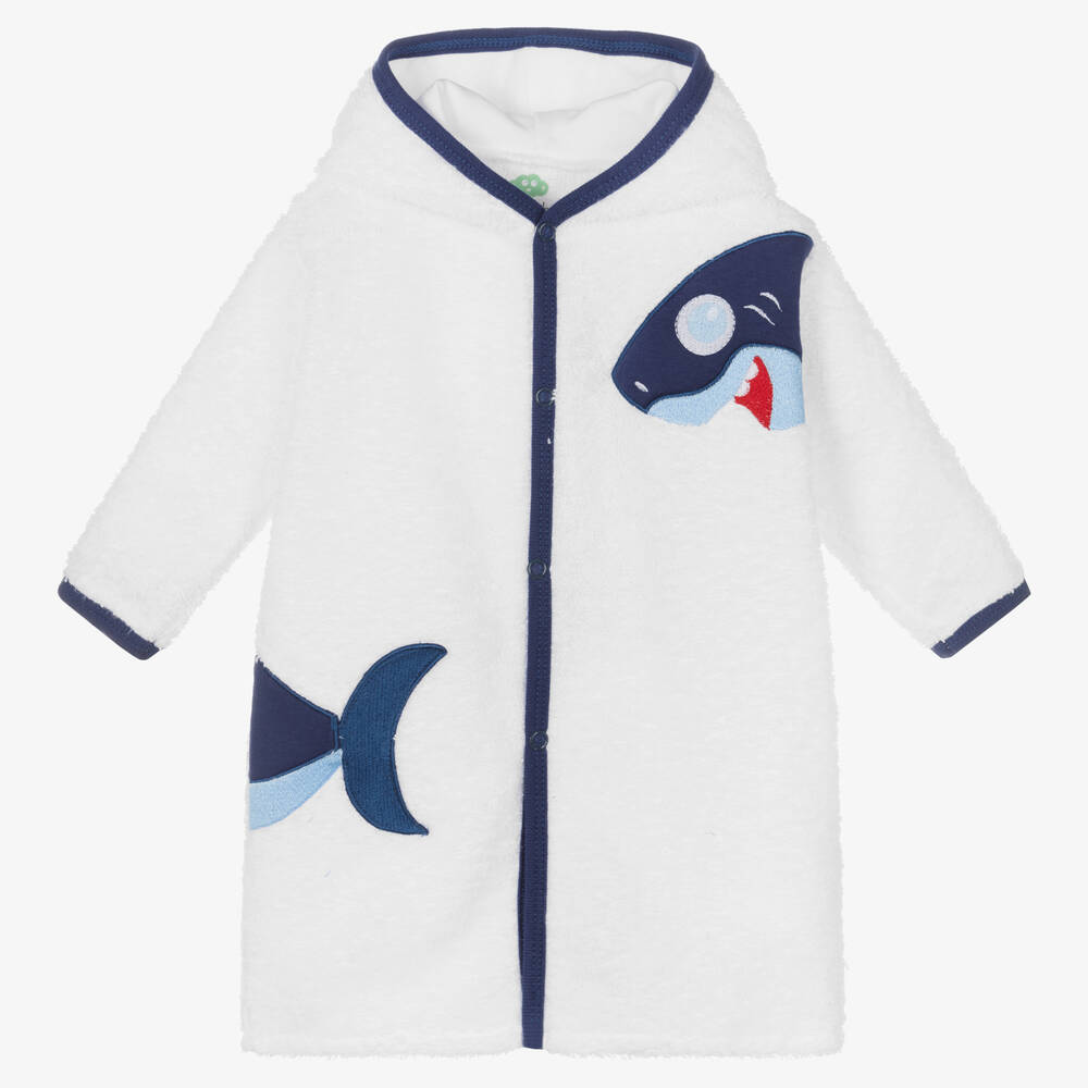 FS Baby - Baby Boys White Cotton Bathrobe | Childrensalon