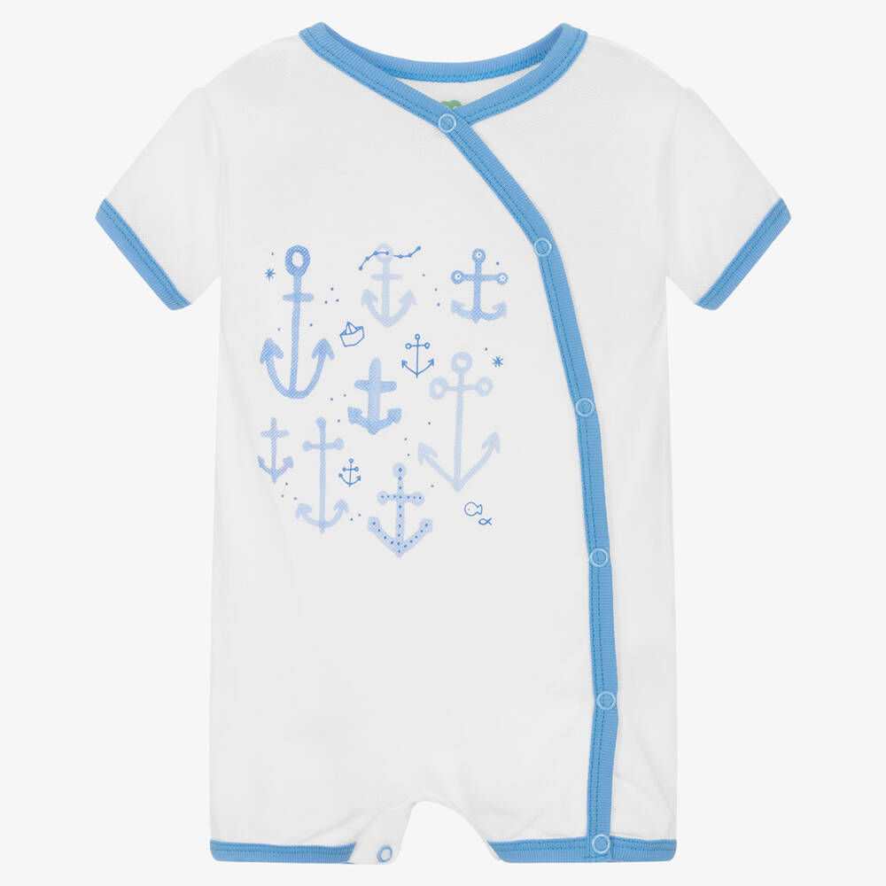 Baby Boys White Cotton Shortie