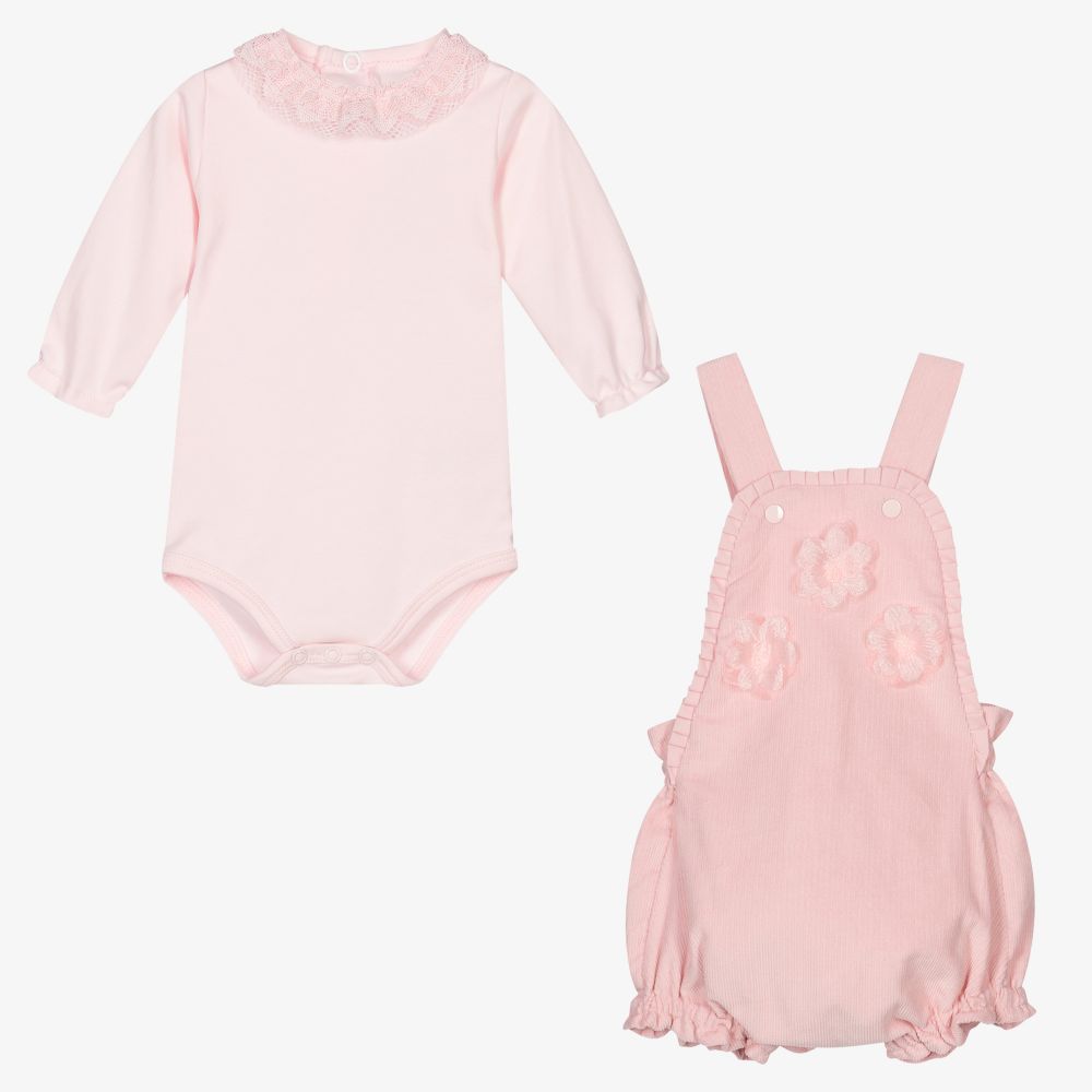 FS Baby-Baby Girls Cord Dungaree Set | Childrensalon Outlet