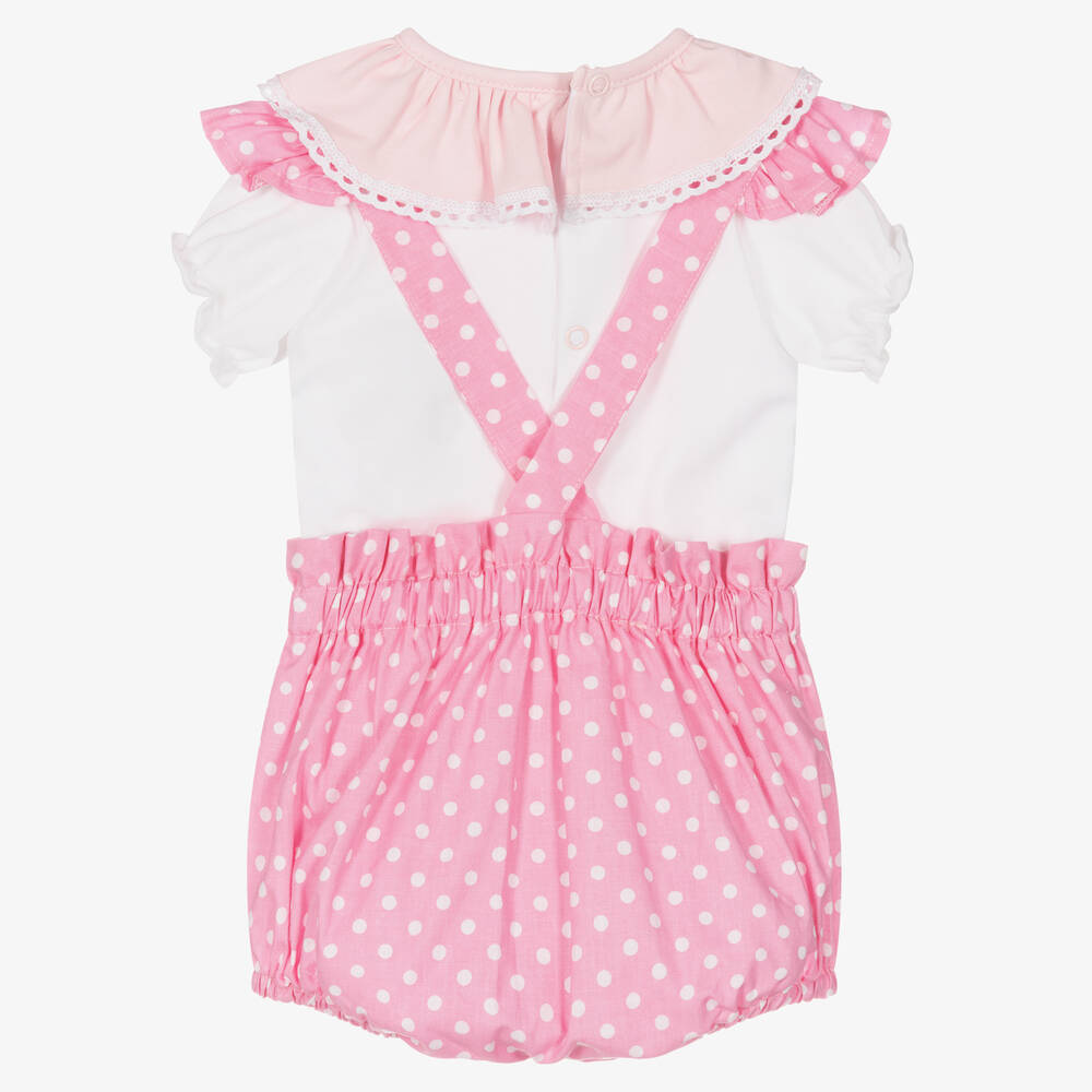 FS Baby-Baby Girls Cotton Dungaree Set | Childrensalon Outlet