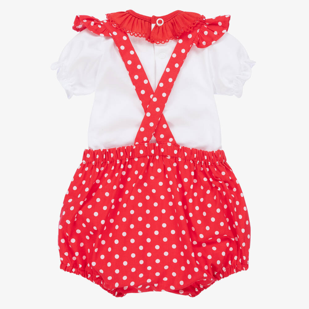 FS Baby-Baby Girls Cotton Dungaree Set | Childrensalon Outlet