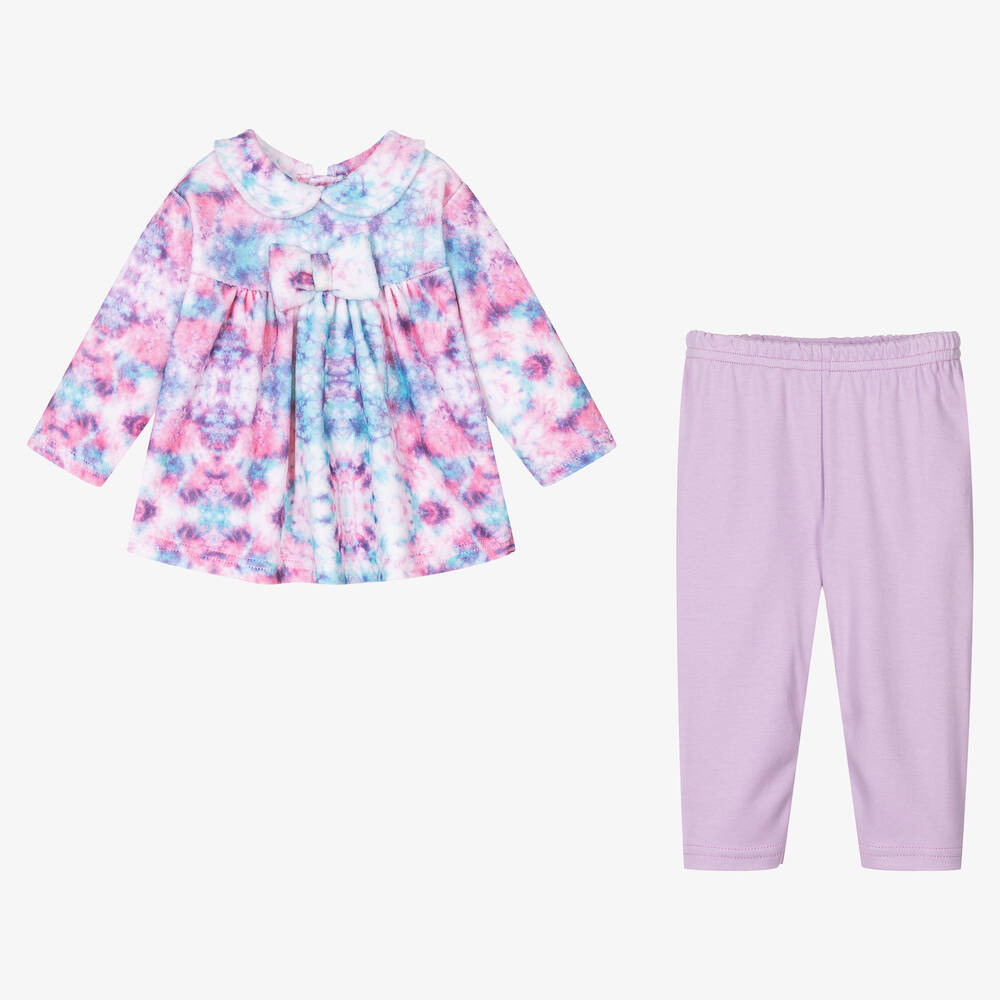 FS Baby-Baby Girls Cotton Purple Leggings Set | Childrensalon Outlet