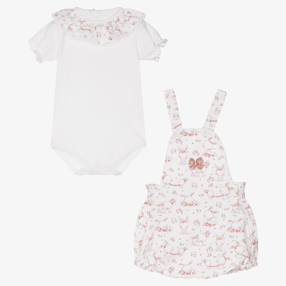 Baby girl dungaree set clearance