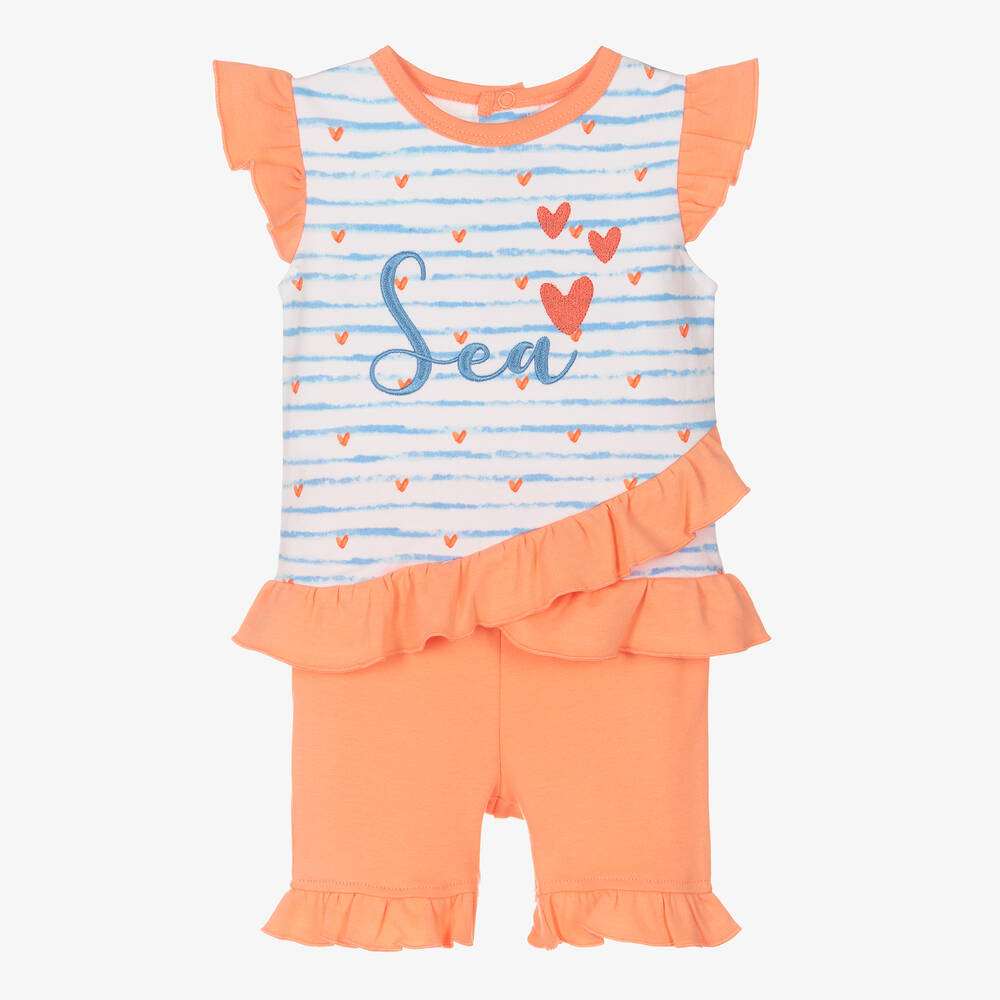 FS Baby - Baby Girls Orange Shorts Set | Childrensalon
