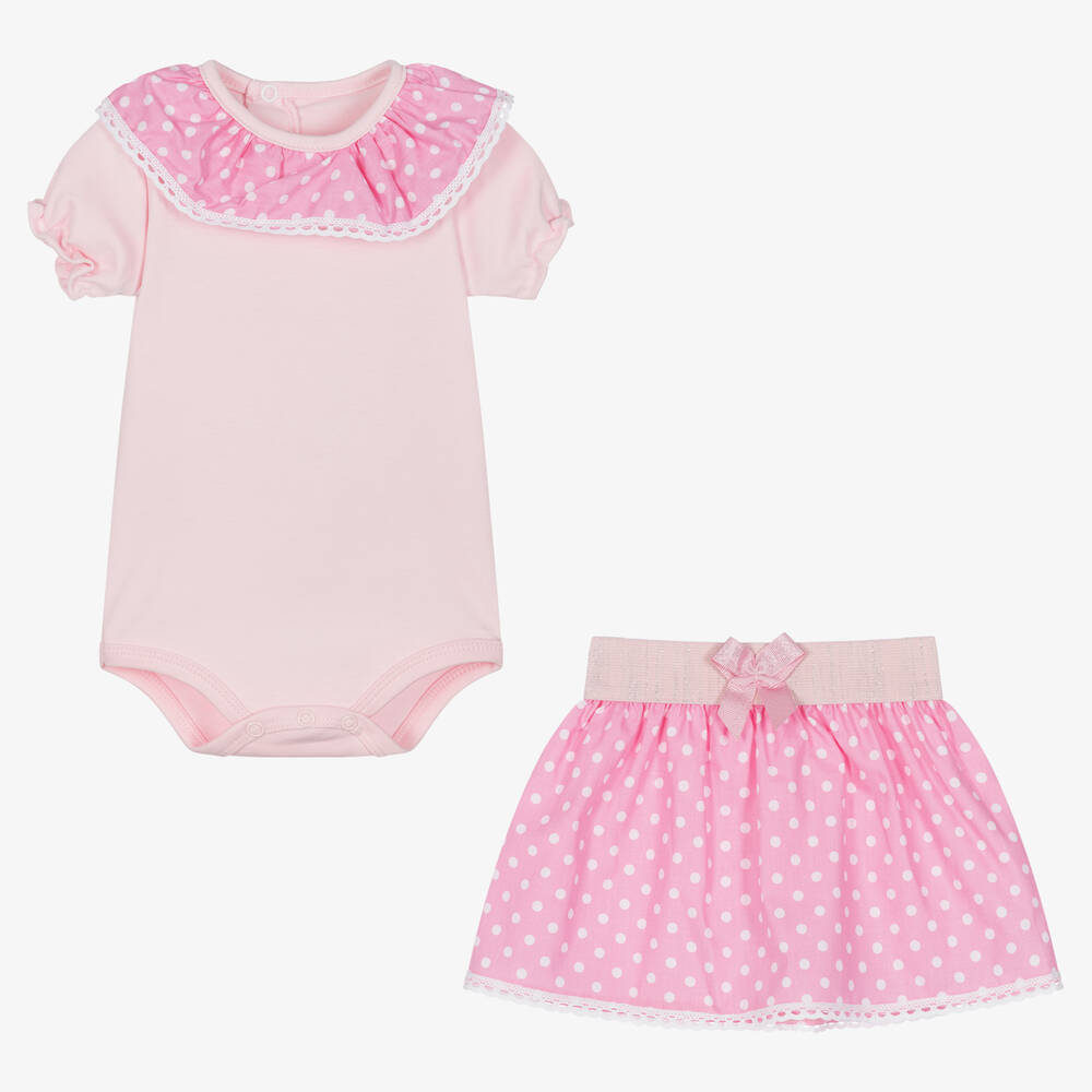 FS Baby-Baby Girls Pink Cotton Skirt Set | Childrensalon Outlet