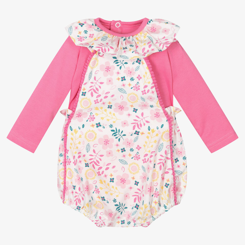 FS Baby - Baby Girls Pink Floral Shortie Set | Childrensalon