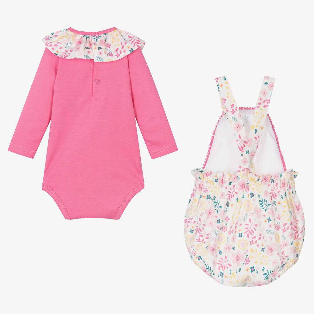FS Baby-Baby Girls Pink Floral Shortie Set | Childrensalon Outlet
