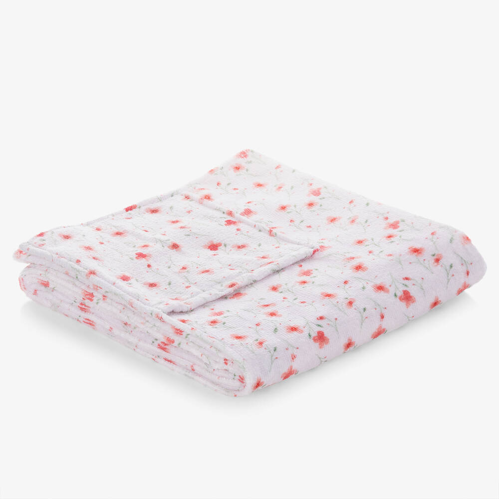 إف إس بيبي-Baby Girls Pink Floral Towel (135cm) | Childrensalon Outlet