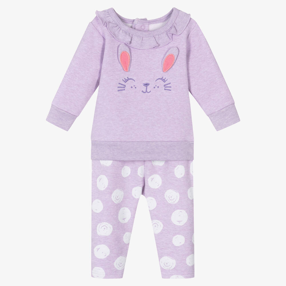 FS Baby - Baby Girls Purple Cotton Trouser Set | Childrensalon