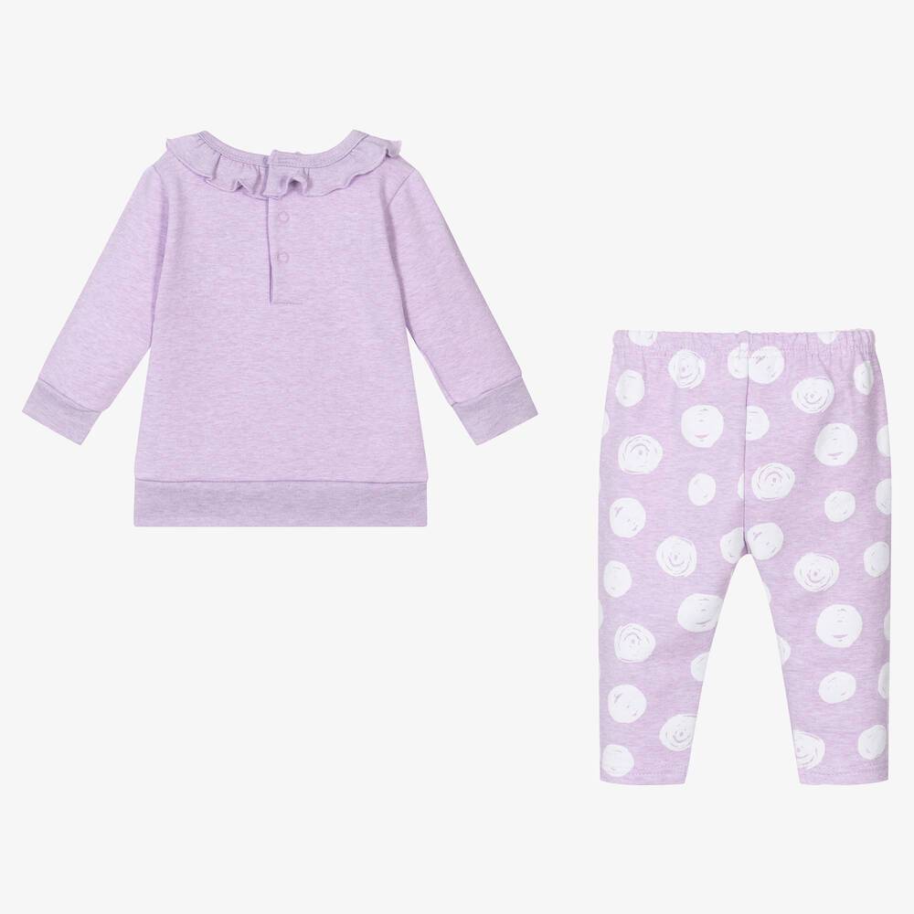 إف إس بيبي-Baby Girls Purple Cotton Trouser Set | Childrensalon Outlet