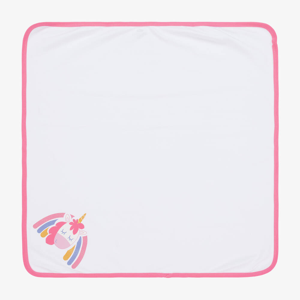 FS Baby-Baby Girls White Cotton Blanket (70cm) | Childrensalon Outlet
