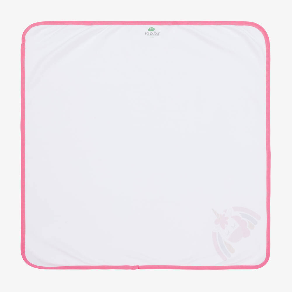 FS Baby-Baby Girls White Cotton Blanket (70cm) | Childrensalon Outlet