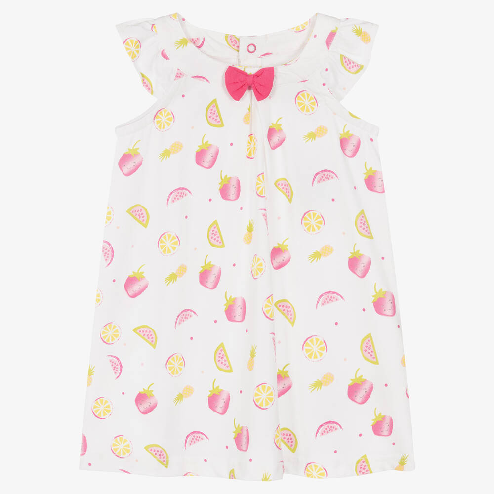 FS Baby - Baby Girls White Cotton Dress | Childrensalon