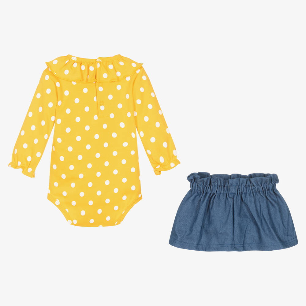 FS Baby-Baby Girls Yellow & Blue Skirt Set | Childrensalon Outlet