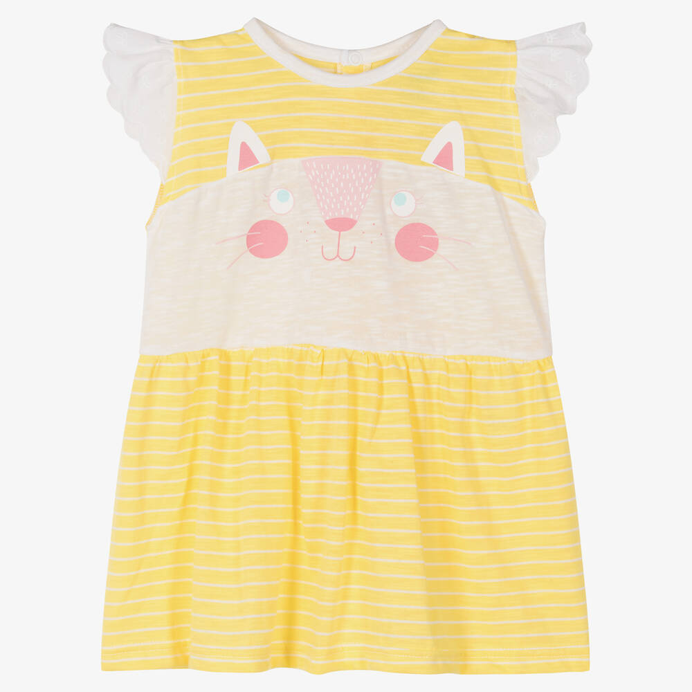 FS Baby-Baby Girls Yellow Cotton Dress | Childrensalon Outlet