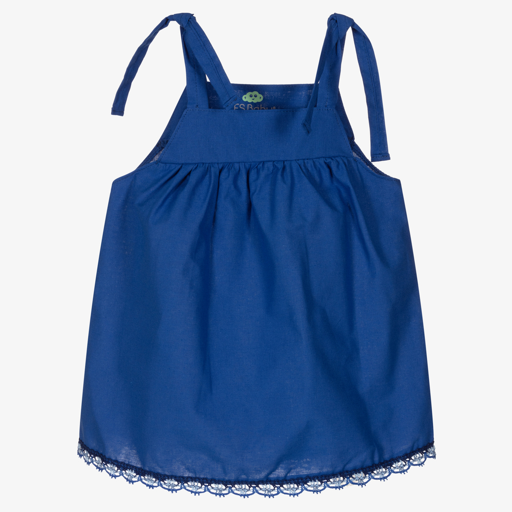 FS Baby - Blue Cotton Sundress | Childrensalon