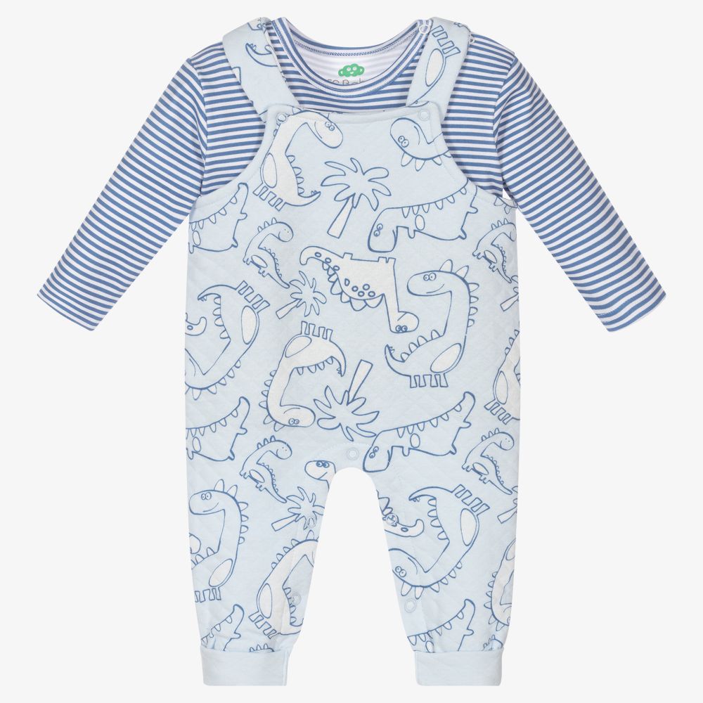 FS Baby - Blue Cotton Top & Dungaree Set | Childrensalon