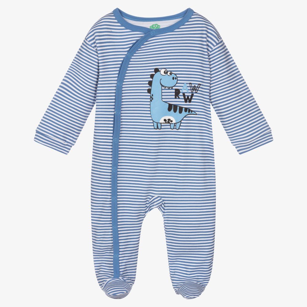 FS Baby - Blue Organic Cotton Babygrow | Childrensalon