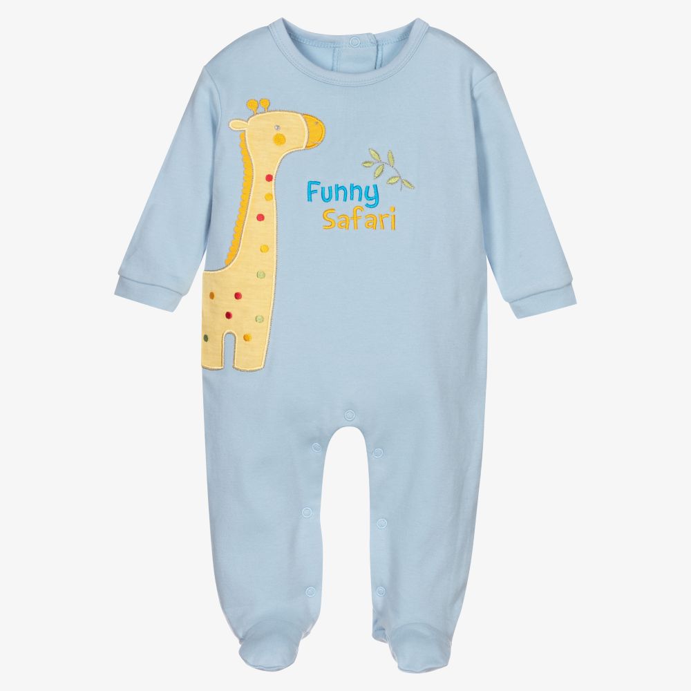 FS Baby-Blue Organic Cotton Babygrow | Childrensalon Outlet