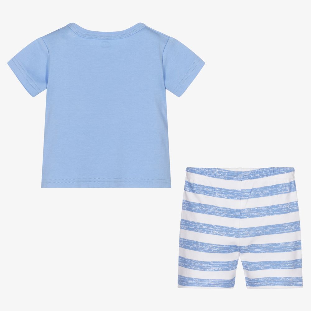FS Baby-Blue Organic Cotton Shorts Set | Childrensalon Outlet