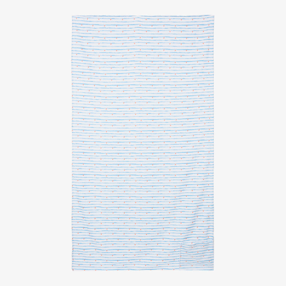 FS Baby-Blue & White Stripe Towel (134cm) | Childrensalon Outlet