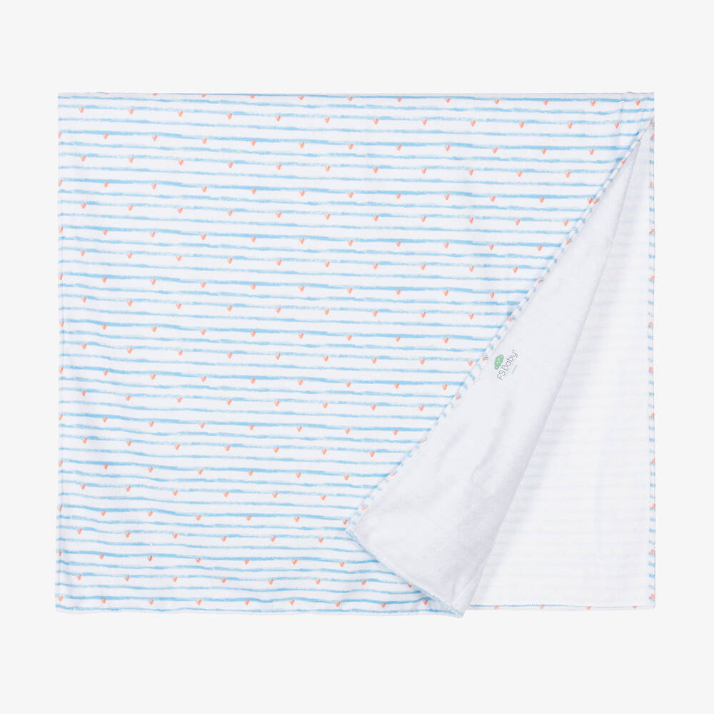 إف إس بيبي-Blue & White Stripe Towel (134cm) | Childrensalon Outlet