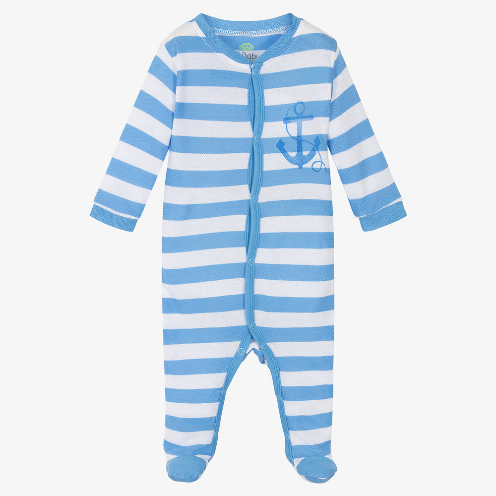 FS Baby - Boys Blue Cotton Babygrow | Childrensalon