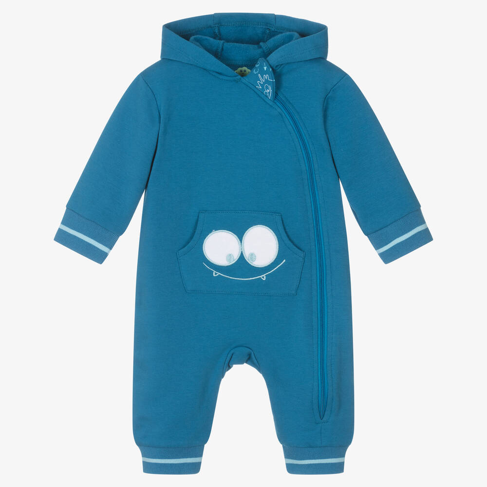 FS Baby - Boys Blue Cotton Monster Romper | Childrensalon