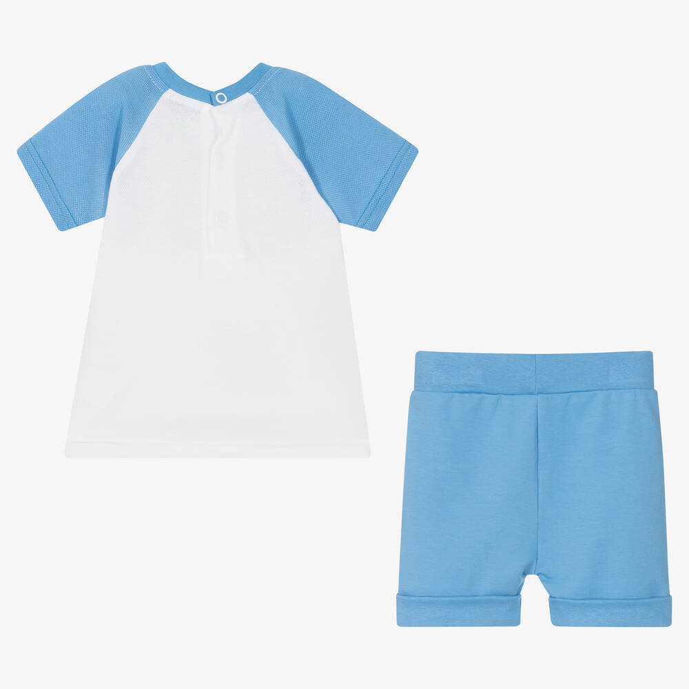 FS Baby-Boys Blue Cotton Shorts Set | Childrensalon Outlet