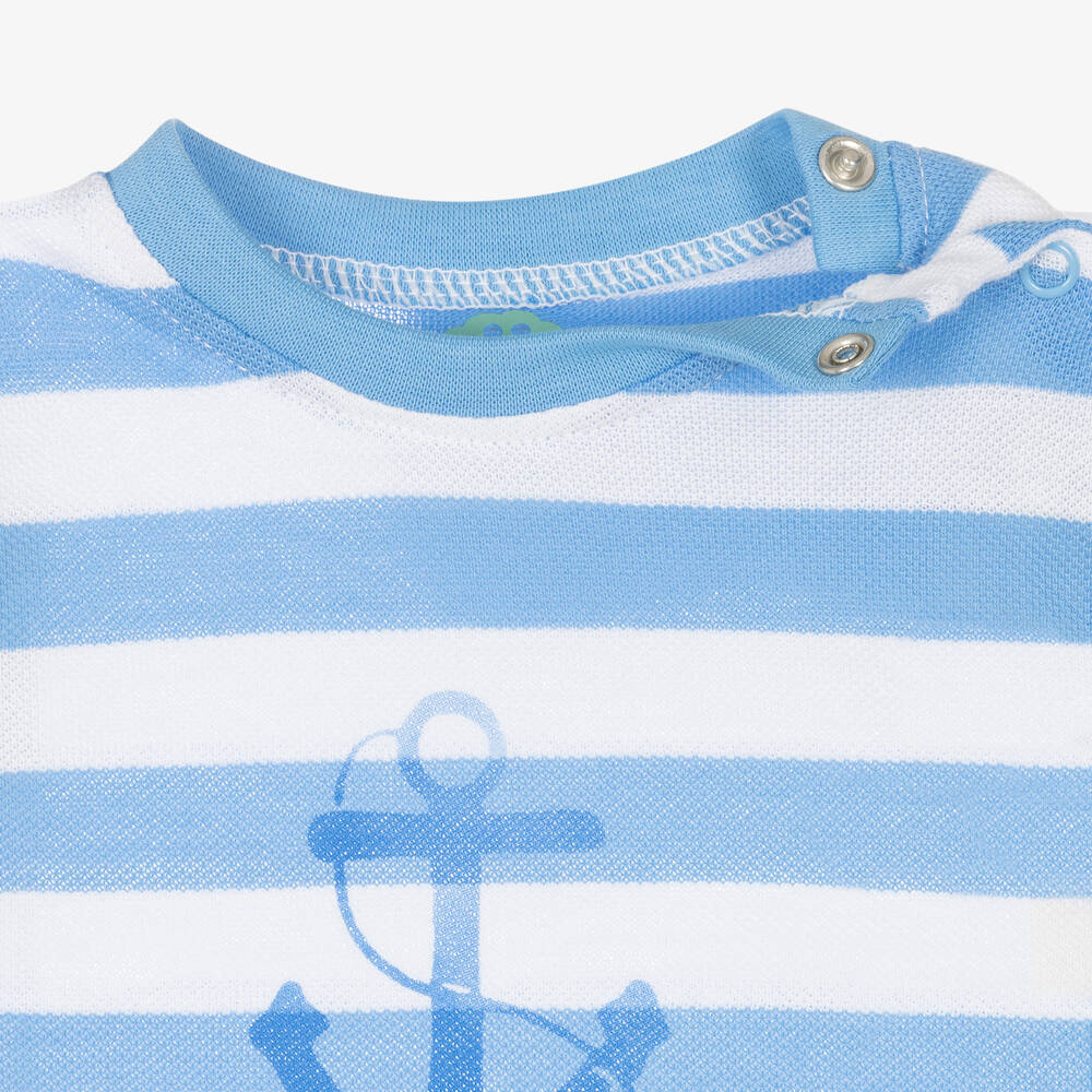 FS Baby-Boys Blue Cotton Trouser Set | Childrensalon Outlet