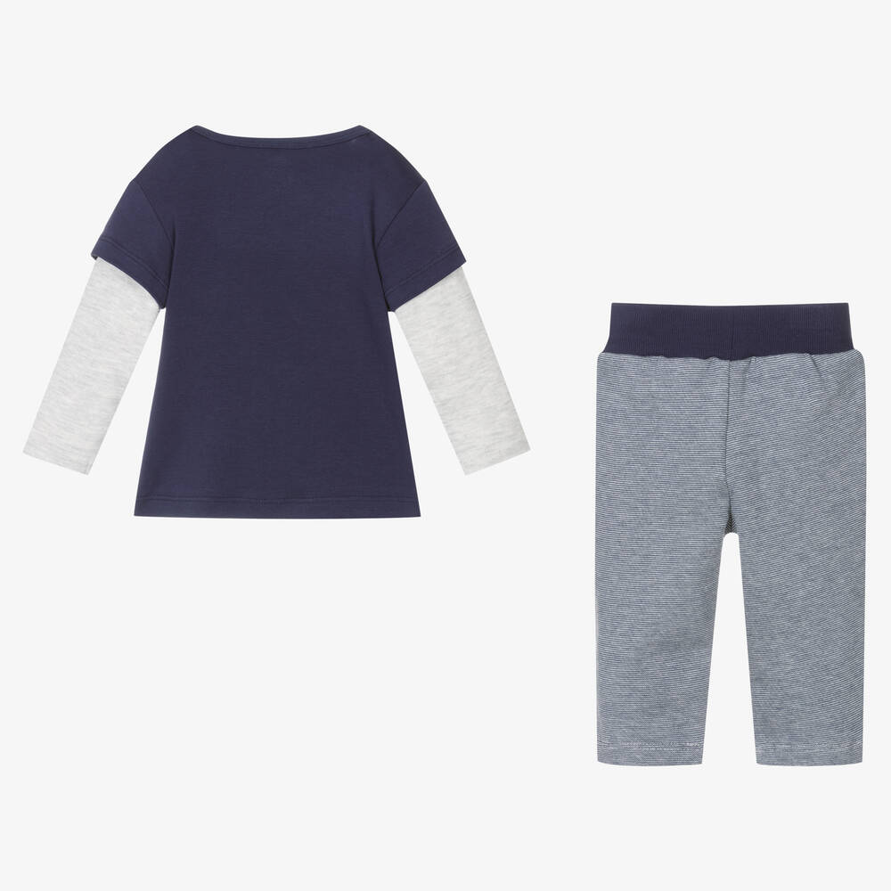 إف إس بيبي-Boys Blue Cotton Trouser Set | Childrensalon Outlet