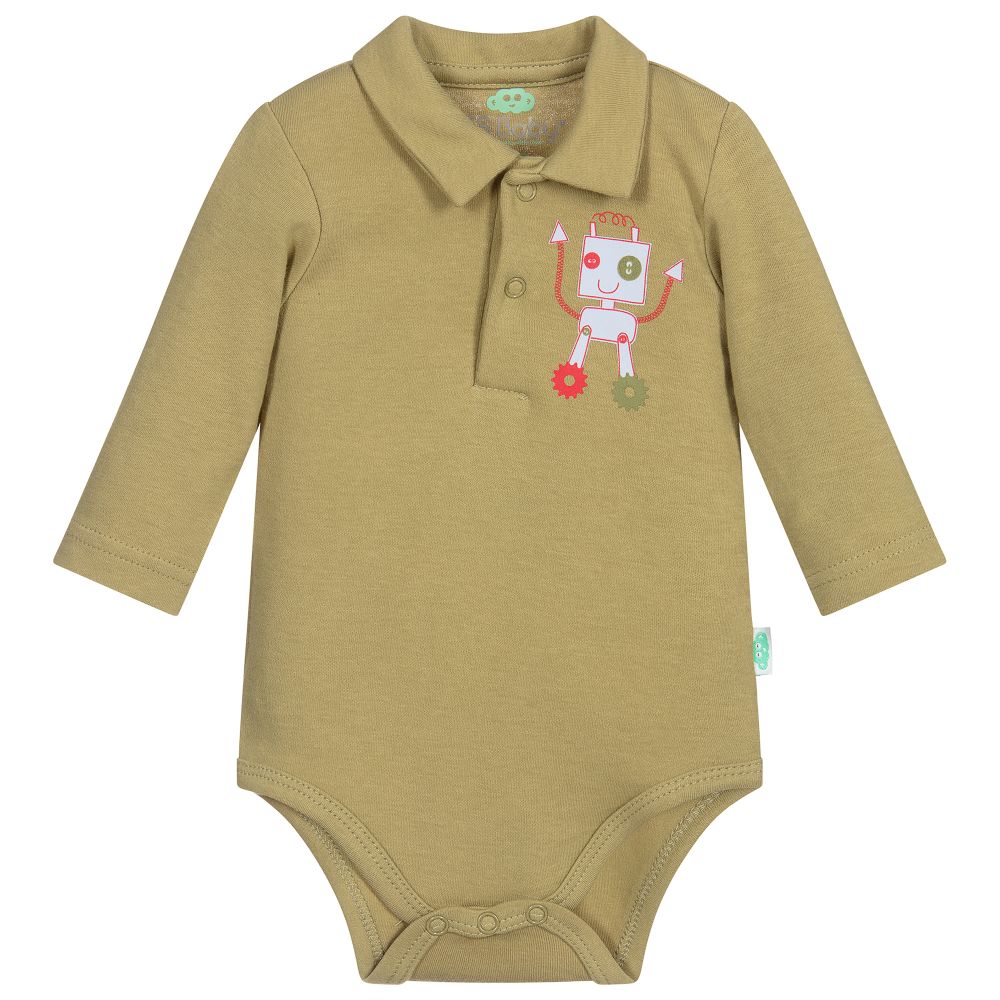 FS Baby - أوفرول بادي قطن لون أخضر كاكي للمواليد | Childrensalon