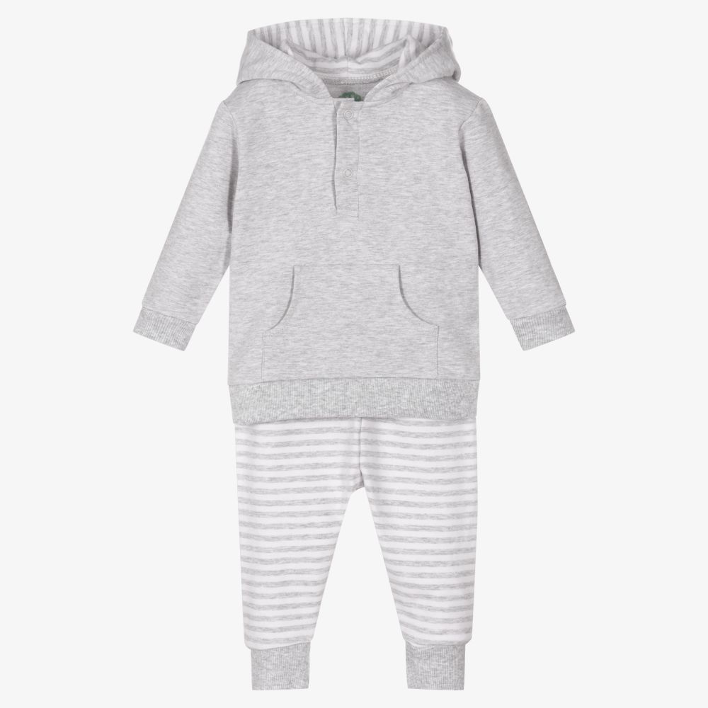 FS Baby - Boys Grey Cotton Tracksuit | Childrensalon