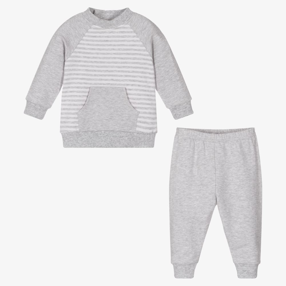 FS Baby-Boys Grey Cotton Tracksuit | Childrensalon Outlet