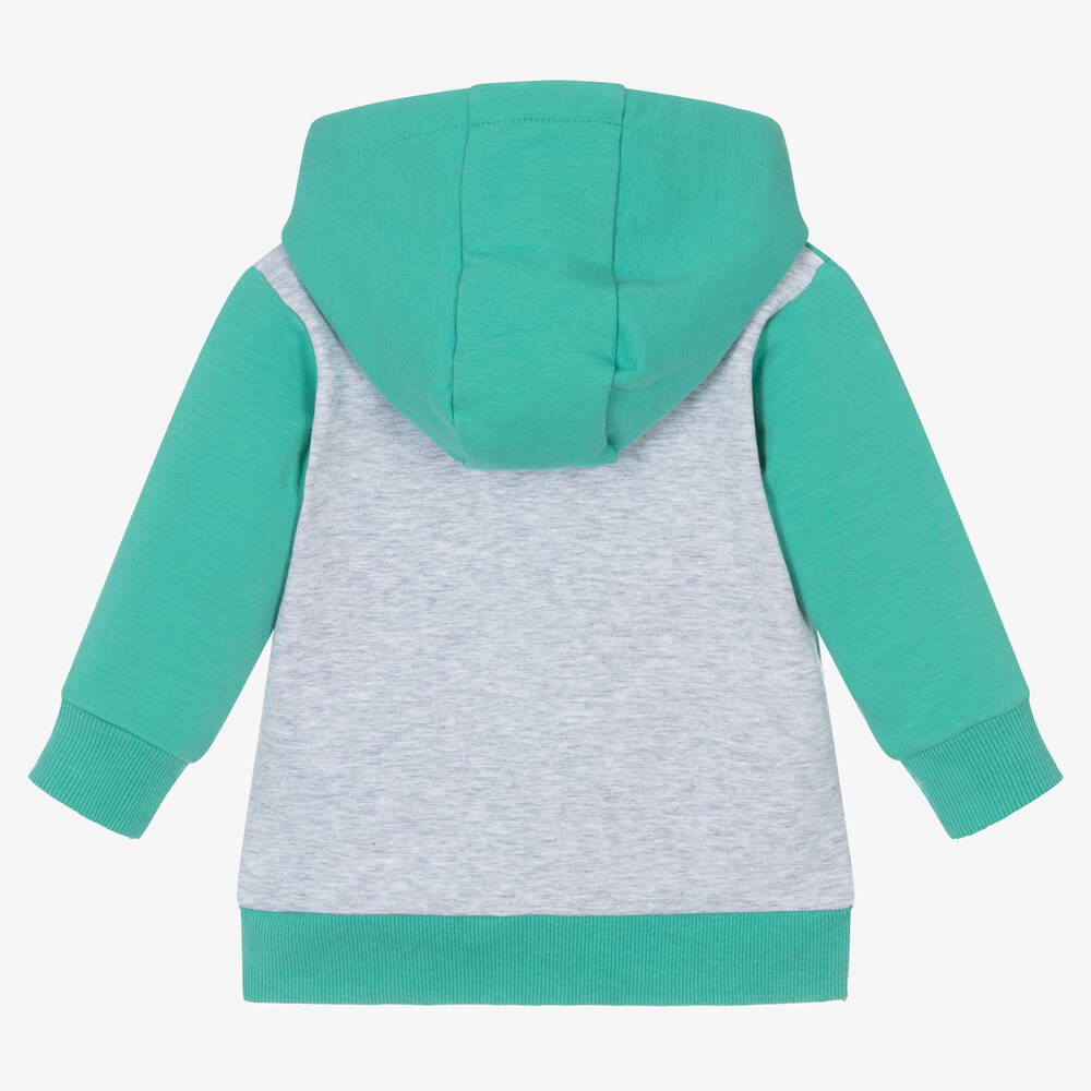 FS Baby-Boys Grey & Grey Dinosaur Zip-Up Top | Childrensalon Outlet